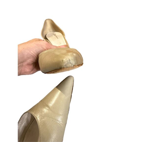 BALENCIAGA Pumps Heels Nude leather pointy toe Size 41 Very Worn Condition - Picture 7 of 8